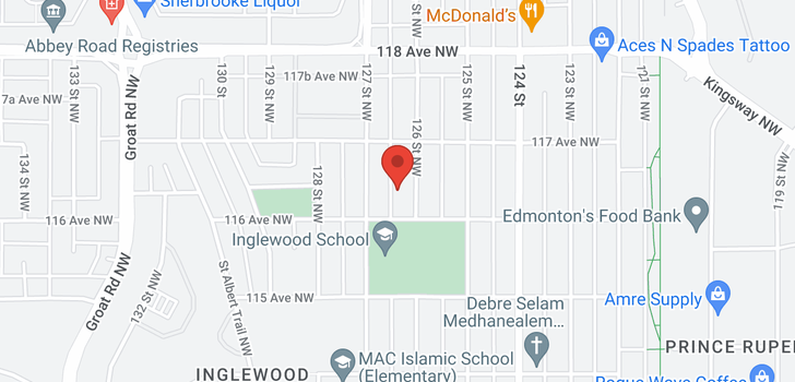 map of 11614 126 ST NW NW